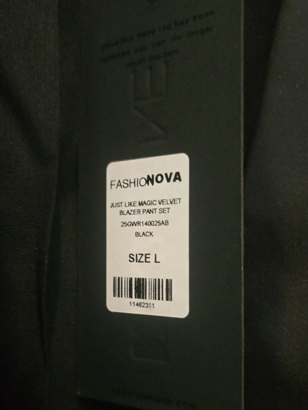 Fashion Nova Womens LUXE Just Like Magic Velver Blazer Pant Set Size L